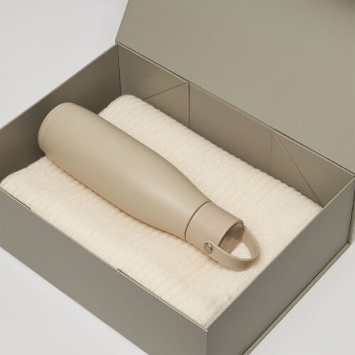 Подарочный набор Bosca, Forges, бежевый (термобутылка, шарф) 2