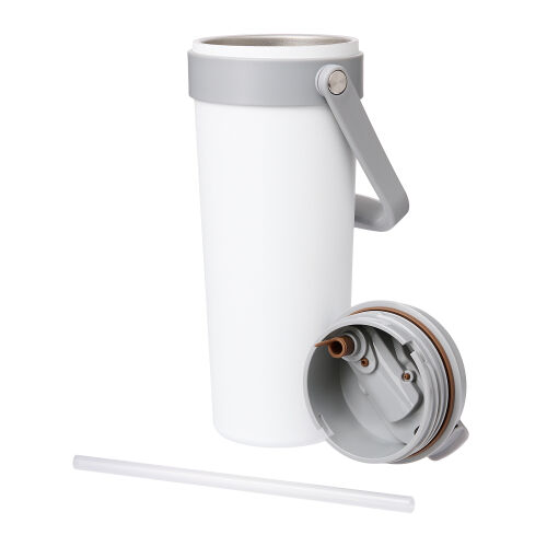 Термокружка вакуумная Solo, белая 5