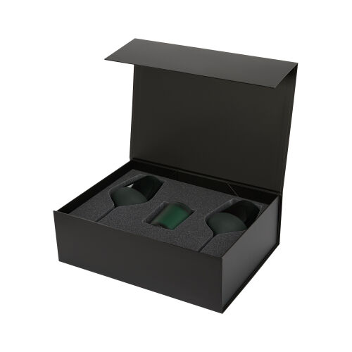 Подарочный набор свеча Enigma + 2 бокала для вина Emerald в черн 3