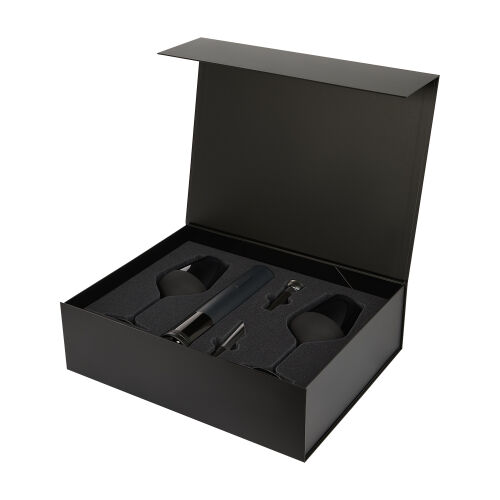 Подарочный набор 2 бокала для вина Black Edition + набор для вин 3