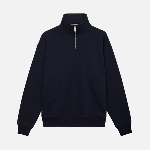 Толстовка на молнии унисекс FLOW, темно-синяя, размер XS/S 1