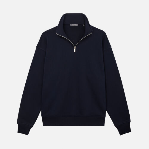 Толстовка на молнии унисекс FLOW, темно-синяя, размер XS/S 2