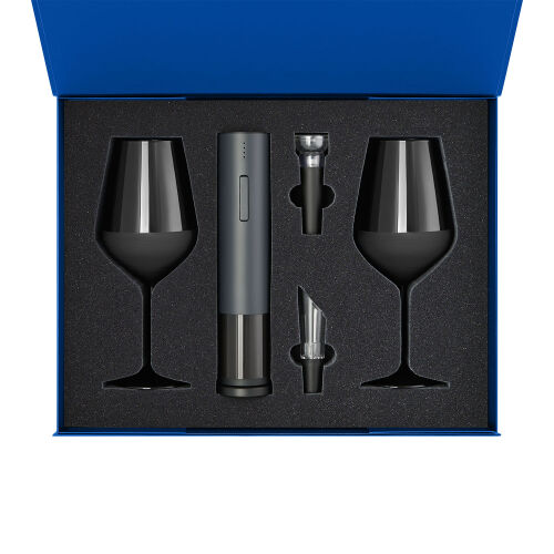 Подарочный набор 2 бокала для вина Black Edition + набор для вин 2
