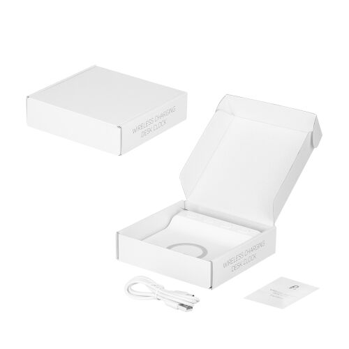 Зарядная станция с часами 15W Ригель (Rigel), белая 7