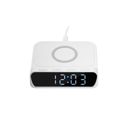 Зарядная станция с часами 15W Ригель (Rigel), белая 3