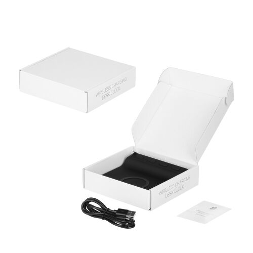 Зарядная станция с часами 15W Ригель (Rigel), черная 7