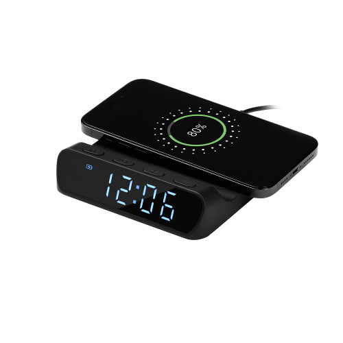 Зарядная станция с часами 15W Ригель (Rigel), черная 2