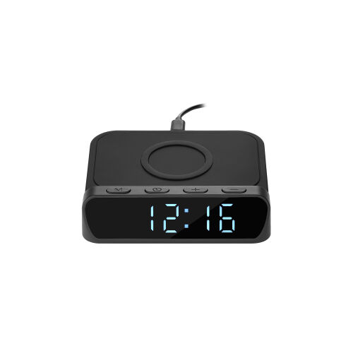 Зарядная станция с часами 15W Ригель (Rigel), черная 1