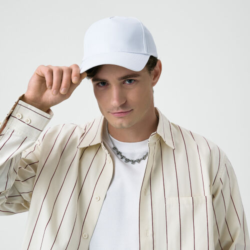 Бейсболка Фит (Fit), 5 клиньев, белый 1