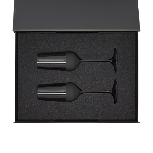 Подарочный набор 2 бокала для шампанского Black Edition в черной 2