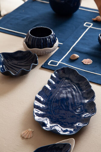 Блюдо сервировочное clams синего цвета из коллекции sea treasure 2