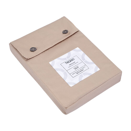 Простыня из премиального сатина бежевого цвета из коллекции esse 5