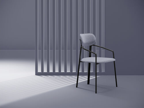 Стул ror, round, рогожка, черный/серый 5