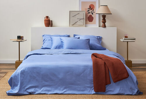 Комплект постельного белья из премиального сатина сиреневого цве 2