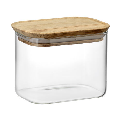 Банка для хранения прямоугольная glass acacia, 600 мл