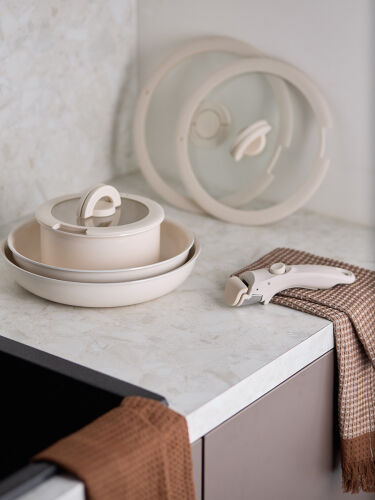 Набор посуды для приготовления со съемной ручкой smart ceramic,  3