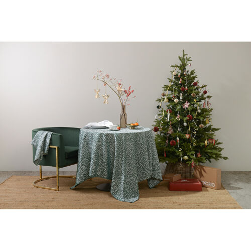 Скатерть из хлопка зеленого цвета с рисунком Спелая смородина, s 2