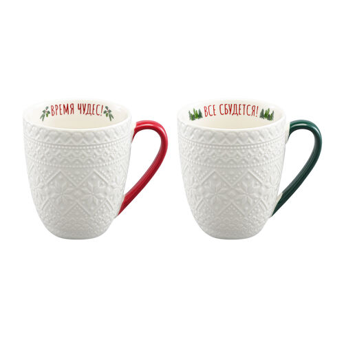 Набор из двух кружек winter embroidery из коллекции new year ess 1 Набор из двух кружек winter embroidery из коллекции new year ess 1