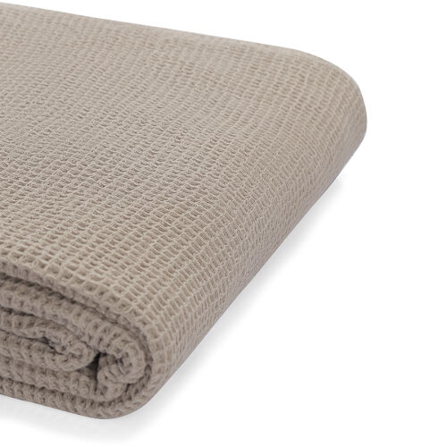 Покрывало вафельное из хлопка серо-бежевого цвета из коллекции e 6