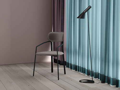 Стул ror, round, велюр, черный/серый 2