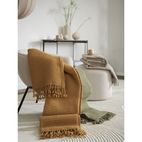 Плед из шерсти цвета охры из коллекции essential, 130х180 см 1