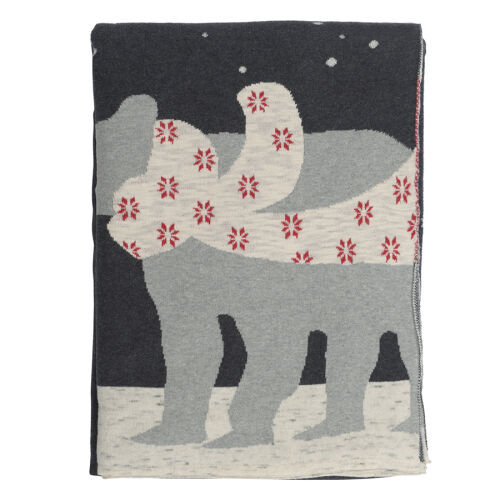 Плед из хлопка с новогодним рисунком polar bear из коллекции new 1 Плед из хлопка с новогодним рисунком polar bear из коллекции new 1
