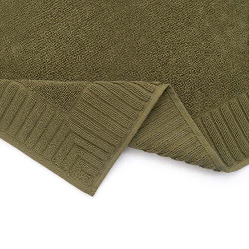 Коврик для ванной с фактурным бортиком оливкового цвета из колле 5