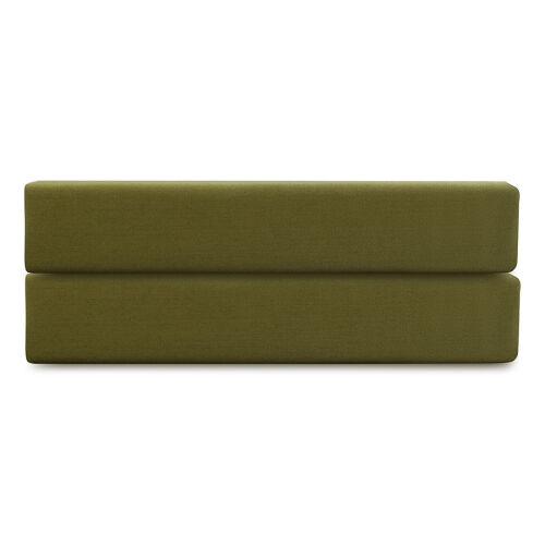 Простыня на резинке из премиального сатина оливкового цвета из коллекции essential,  180х200х30 см