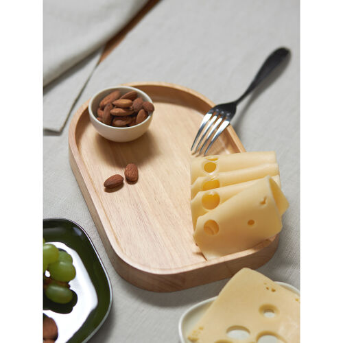 Набор из 5-ти сервировочных тарелок на деревянном подносе sorren 5