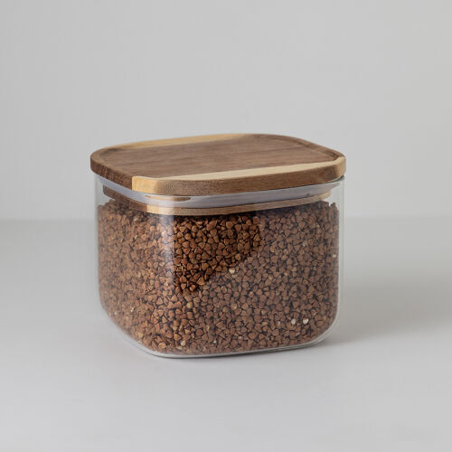 Банка для хранения квадратная glass acacia,1 л 4