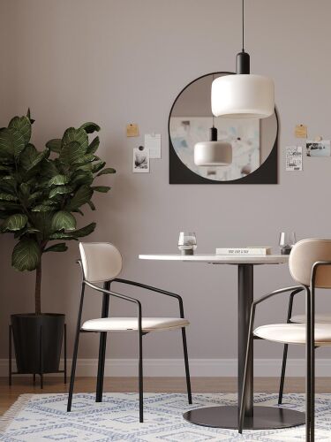 Стол обеденный trond, D100 см, белый мрамор/черный 1