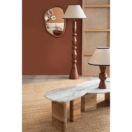 Столик кофейный torhill, 75х52 см, бежевый/мрамор 2