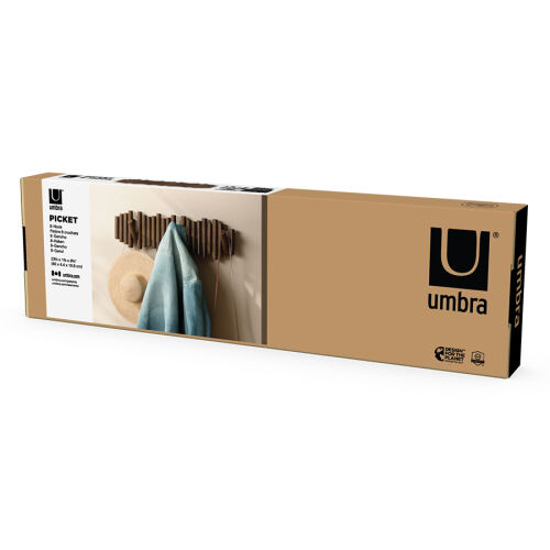 Вешалка настенная picket, 8 крючков, состаренный грецкий орех 7