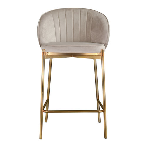 Стул полубарный coral, велюр, серо-бежевый 1