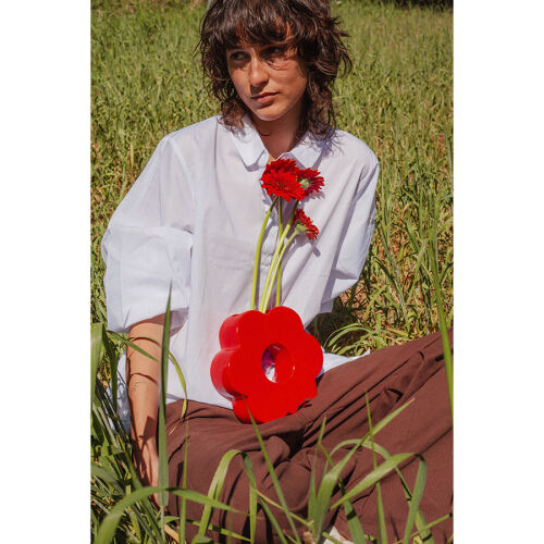 Ваза для цветов daisy, 20 см, красная 2