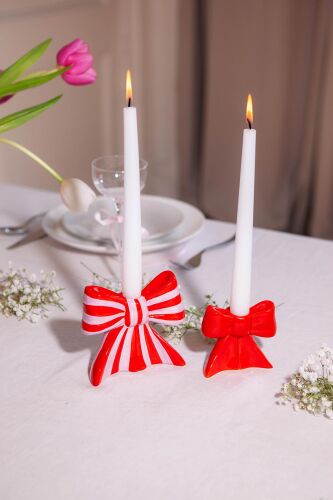 Подсвечник bow, 11х12х5 см, красно-белый 3