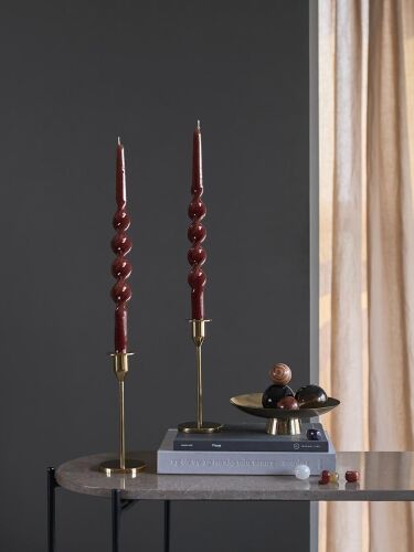 Набор из двух свечей коричневого цвета из коллекции essential, 3 2