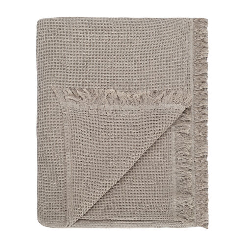 Покрывало вафельное из хлопка серо-бежевого цвета из коллекции e 5