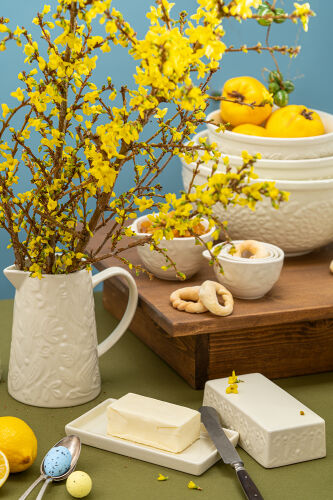 Масленка birds of paradise, кремовая 4