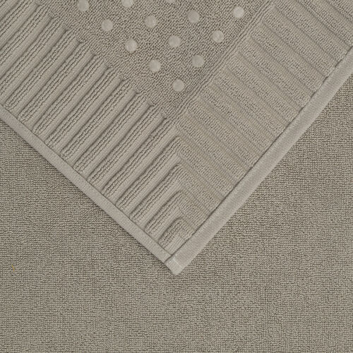 Коврик для ванной с фактурным бортиком бежево-серого цвета из ко 6