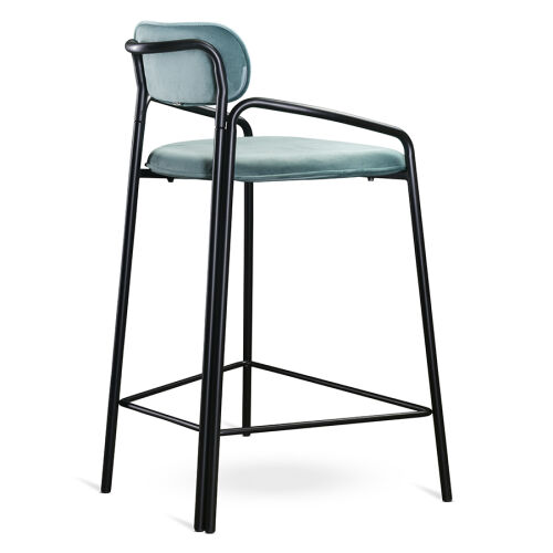 Стул полубарный ror, round, велюр, черный/светло-бирюзовый 3