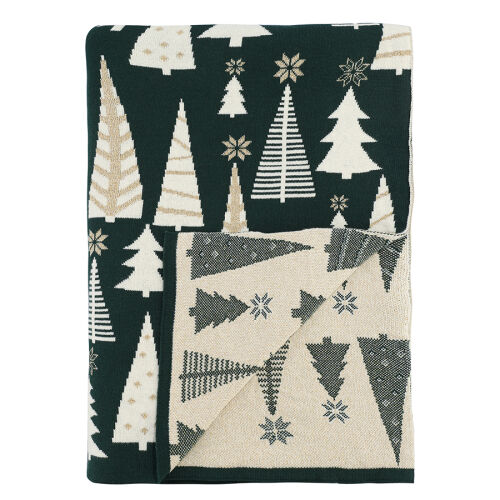 Плед из хлопка с новогодним рисунком whitewood из коллекции new 2 Плед из хлопка с новогодним рисунком whitewood из коллекции new 2
