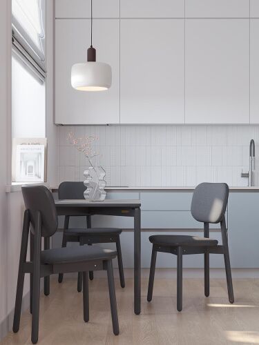 Стул с обивкой saga, рогожка, темно-серый 2