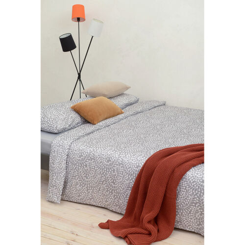 Комплект постельного белья серого цвета с принтом Спелая смороди 7