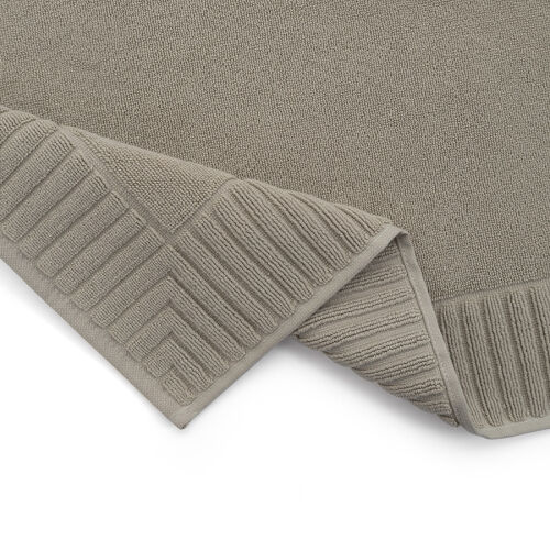 Коврик для ванной с фактурным бортиком бежево-серого цвета из ко 5