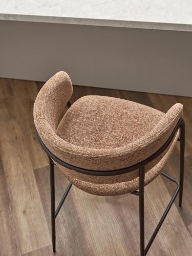 Стул полубарный helning, мягкий шенилл, светло-коричневый 4
