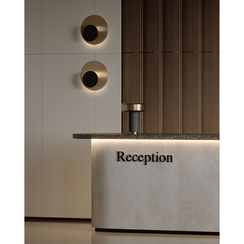 Светильник настенный stone, D35,5х15,5 см, черный/золотистый 2