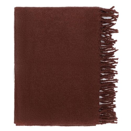Плед мохеровый шоколадного цвета из коллекции essential, 130х180 см