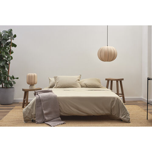 Комплект постельного белья из стираного перкаля бежево-серого цв 2