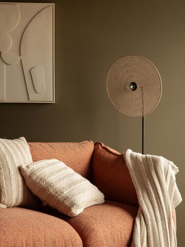 Плед из хлопка с буклированной вязкой светло-серого цвета из кол 3